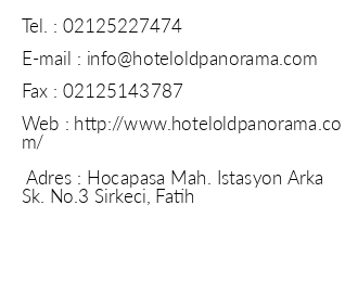 Hotel Old Panorama iletiim bilgileri
